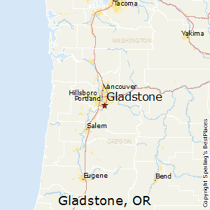 Gladstone,Oregon Map