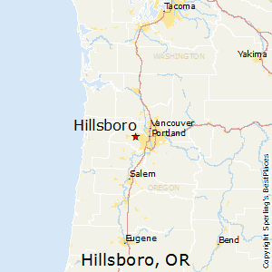 Hillsboro,Oregon Map