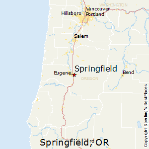 Springfield,Oregon Map