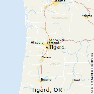 Tigard,Oregon Map