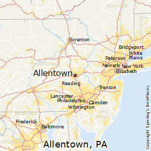 Allentown,Pennsylvania Map