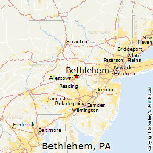 Bethlehem,Pennsylvania Map