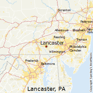 Lancaster,Pennsylvania Map