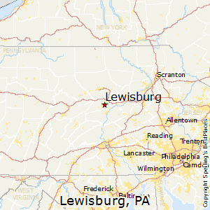 Lewisburg,Pennsylvania Map