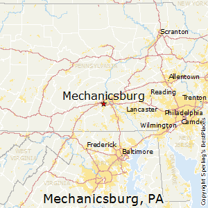 Mechanicsburg,Pennsylvania Map