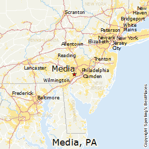 Media,Pennsylvania Map