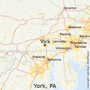 York,Pennsylvania Map