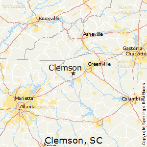 Clemson,South Carolina Map