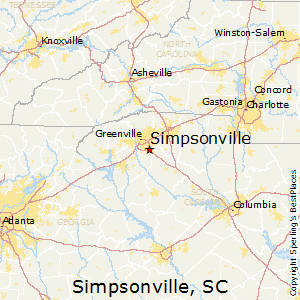Simpsonville,South Carolina Map