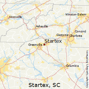 Startex,South Carolina Map