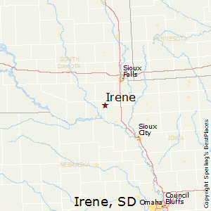 Irene,South Dakota Map