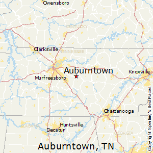 Auburntown,Tennessee Map