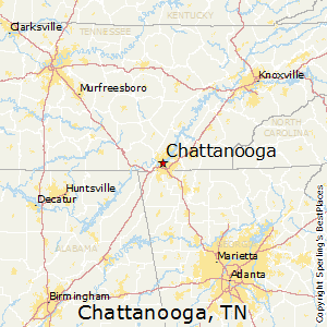 Chattanooga,Tennessee Map