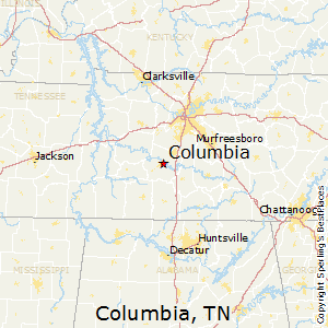 Columbia,Tennessee Map