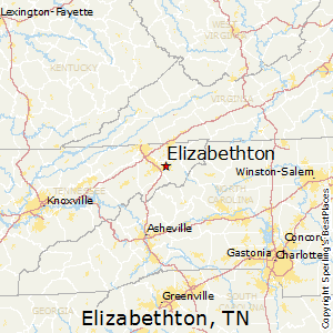 Elizabethton,Tennessee Map