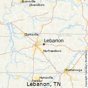 Lebanon,Tennessee Map