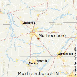 Murfreesboro,Tennessee Map