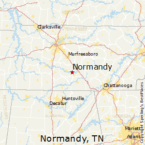 Normandy,Tennessee Map