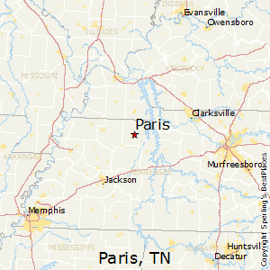 Paris,Tennessee Map