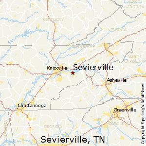 Sevierville,Tennessee Map