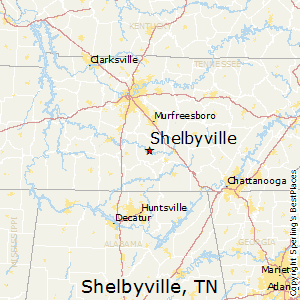 Shelbyville,Tennessee Map