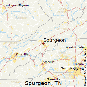 Spurgeon,Tennessee Map