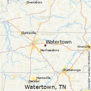 Watertown,Tennessee Map
