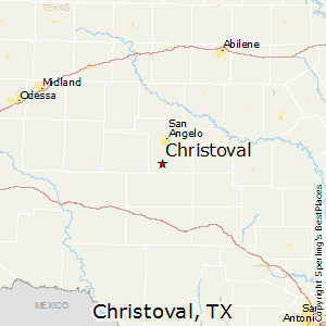 Christoval,Texas Map
