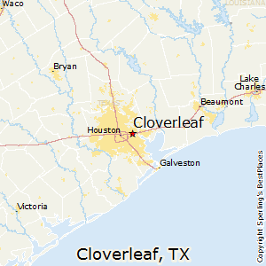 Cloverleaf,Texas Map