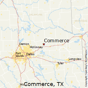 Commerce,Texas Map