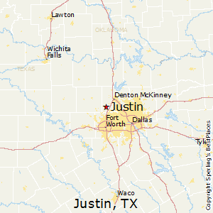Justin,Texas Map