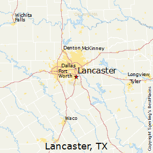 Lancaster,Texas Map