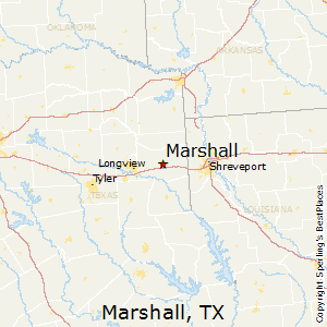 Marshall,Texas Map