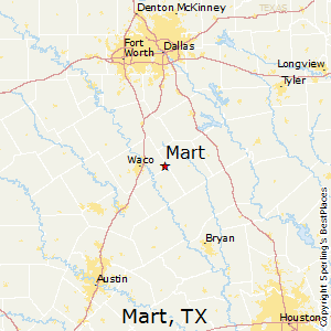 Mart,Texas Map