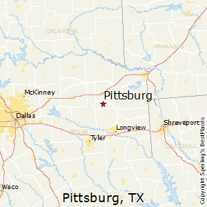 Pittsburg,Texas Map