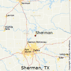Sherman,Texas Map