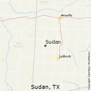 Sudan,Texas Map