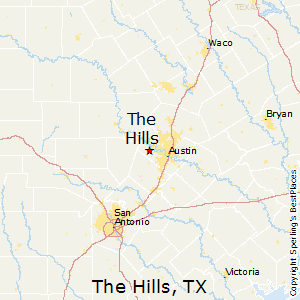 The_Hills,Texas Map
