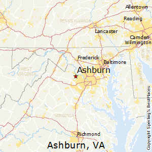 Ashburn,Virginia Map