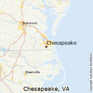 Chesapeake,Virginia Map