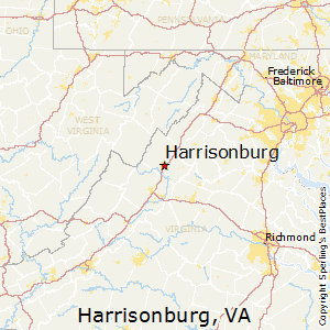 Harrisonburg,Virginia Map