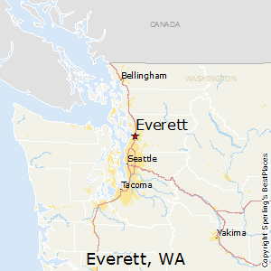 Everett,Washington Map