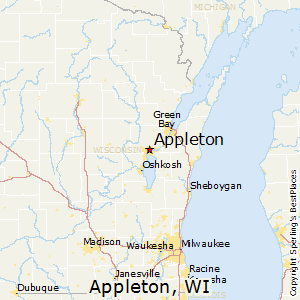 Appleton,Wisconsin Map