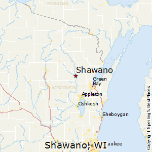 Shawano,Wisconsin Map
