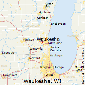 Waukesha,Wisconsin Map