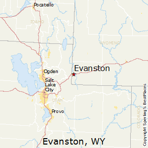 Evanston,Wyoming Map