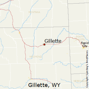 Gillette,Wyoming Map
