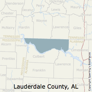 Lauderdale,Alabama County Map