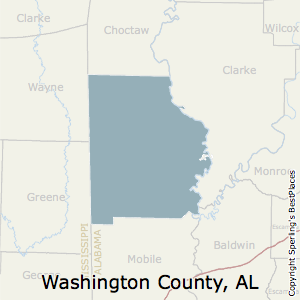Washington,Alabama County Map