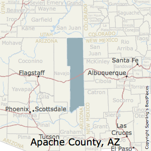 Apache,Arizona County Map